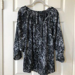 Bisou Bisou Snakeskin Print Batwing Blouse M